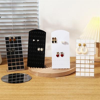 Estante de exhibición de joyas de plástico con 72 agujeros, soporte para pendientes, colgantes, ganchos para las orejas, estante de almacenamiento, organizador de vitrina
