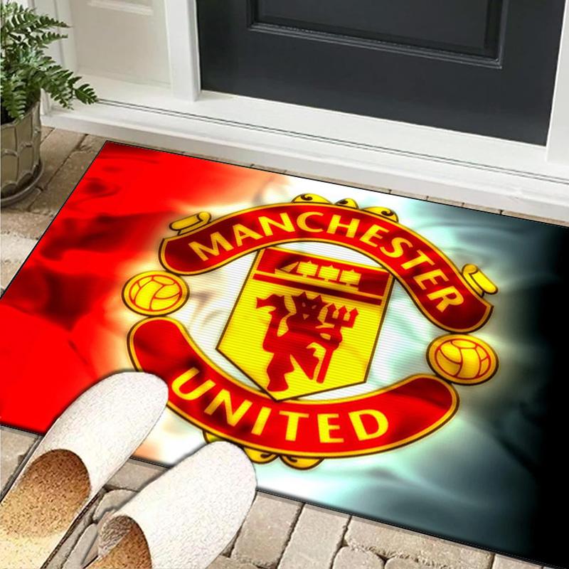 1PC rug Flaming Manchester Crest Carpet, Chair Rug,Area Rug for Office Bedroom living rooms bedroom, Doormat decor Christmas fan gifts