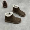 New Style Snow Boots, Round Toe Shoes, Flat, Thickened, Warm Women's Ankle Boots, Cotton Boots