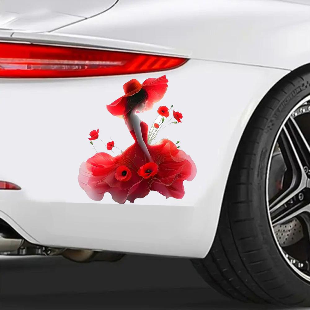 QT2488#15cm Pretty Girl Fashion Decals, Waterproof Vinyl Stickers for Car, Laptop,Glass Surface