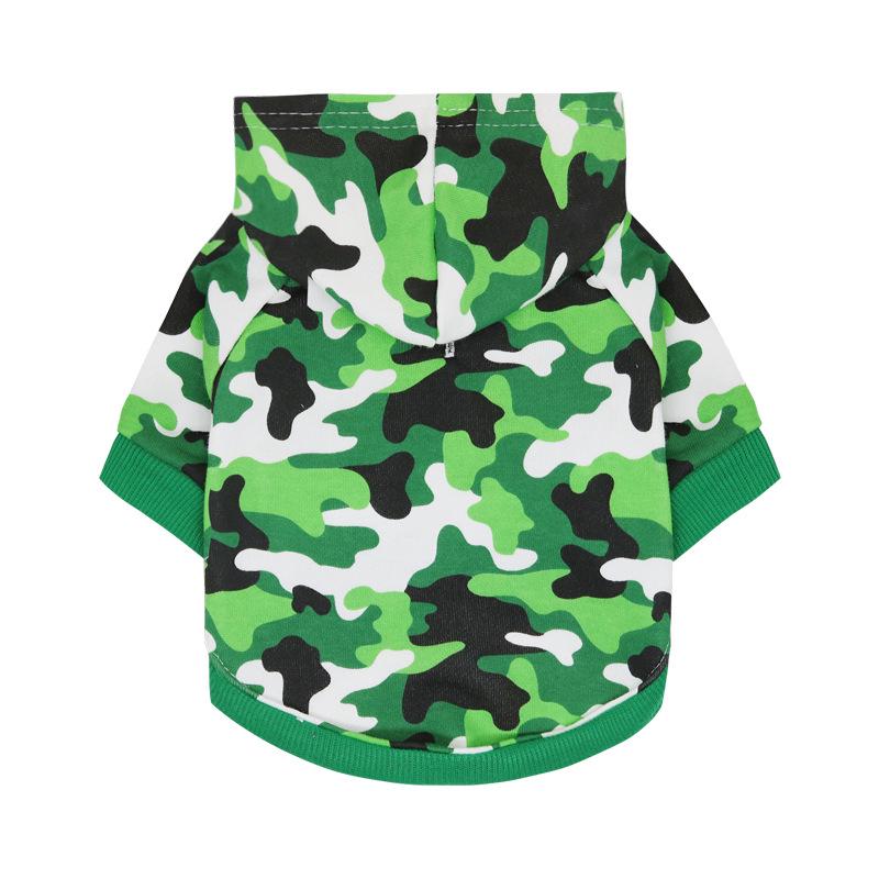 Camouflage Cotton Hooded Raglan Sweatshirt for Dogs & Cats - Small to Large, Spring & Autumn