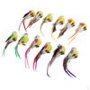 12 Colorful Realistic Looking Feathered Artificial Long Tailed Indoor And Outdoor Decoration