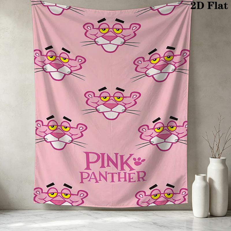 Pink Panther Wall Tapestry Aesthetic Wall Hanging Printed Fabric Blanket Decorative Tapestries For Bedroom Living Room Home Decor