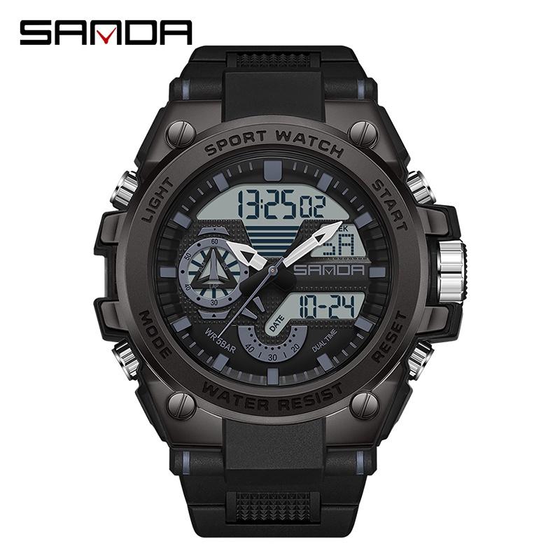 Sanda3302 Men's Digital Fashion Waterproof Outdoor Sports Multifunctional Electronic Watch