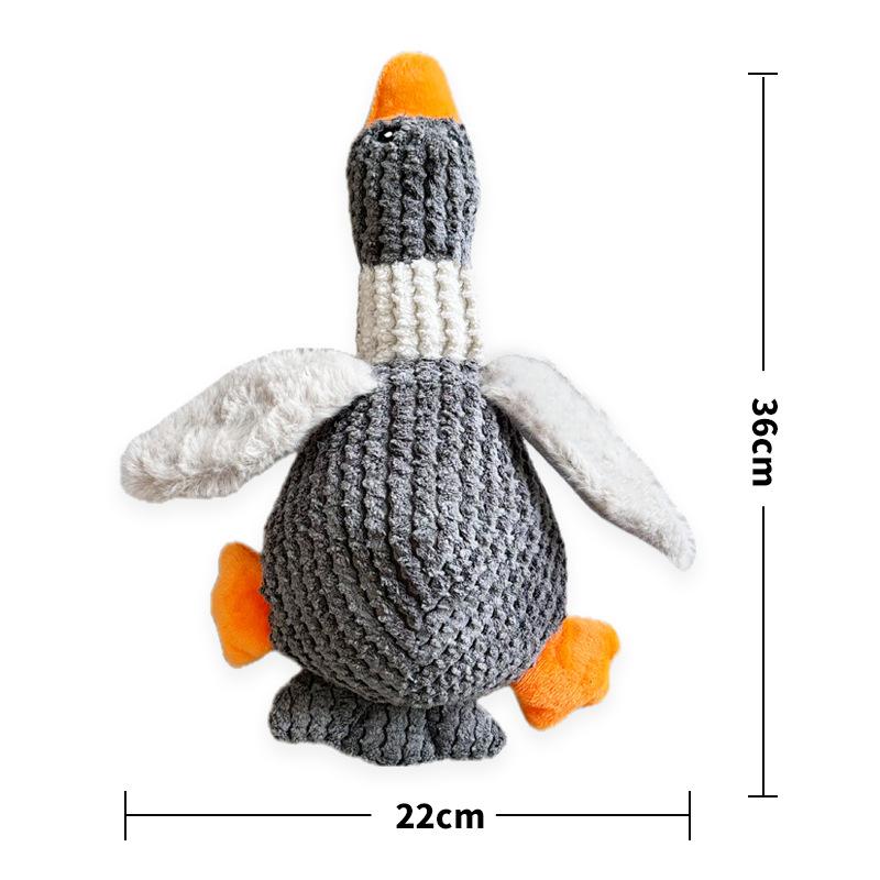 Cute Duck Design Squeaky Chew Pet Supplier Dog Plush Toy (Gray,36*22 cm)