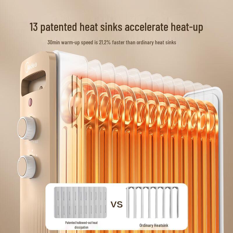 Midea 13-Fin Oil-Filled Radiator Heater