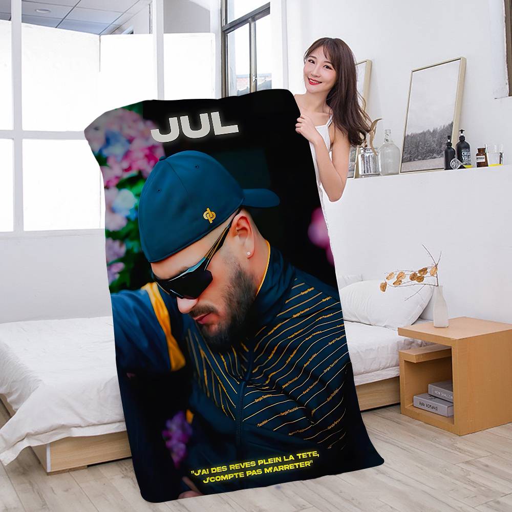 Rapper JuL Muziekalbum Microvezel Strandlaken Absorberend Sneldrogend Zacht Yoga Zwemmen Resort Bergbeklimmen Handdoek W40*H60(CM)