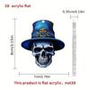 Vintage Flat Acrylic Surface Skull Car Pendant For Halloween Decor Vehicle