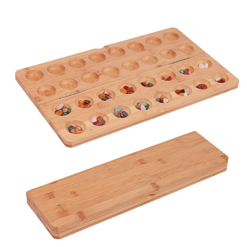 Large Bamboo Folding Mancala Game Set