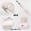 Swatch x Omega compatible rubber strap with type D-buckle, double-line (pink/white lines)