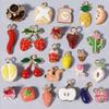 5/24pcs Cake Coffee Food Pendant Enamel Chilli/Strawberry/Cherry Charms For Jewelry Making Bulk DIY Bracelets Necklace Pendants