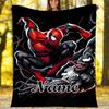 Customizable Spider Man Throw Blanket – Personalized Name, All-Season Cozy Snug Blanket, Machine Washable, Personalized Blanket