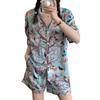 Pastoral Printed Pajamas Women'S Spring And Summer Loungewear Cardigan Short-Sleeved Casual Two-Piece Set