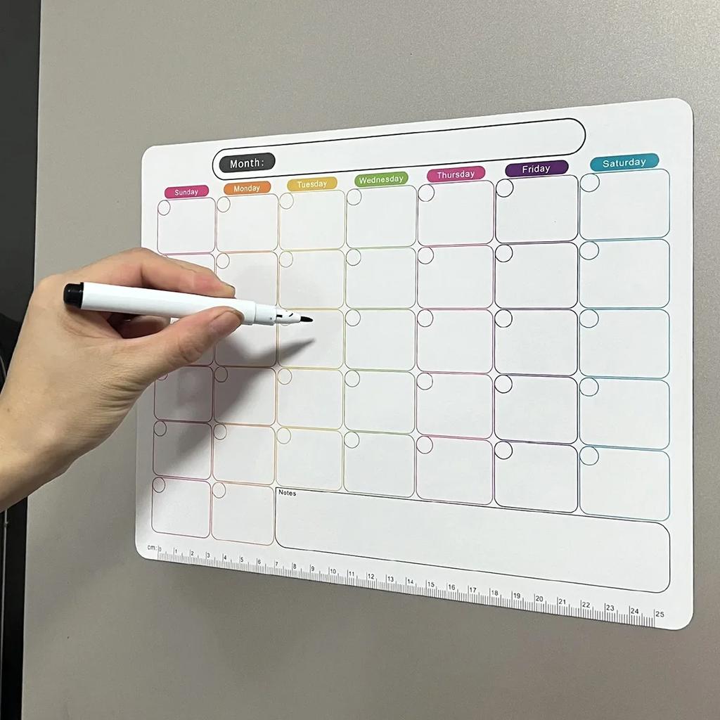 A Refrigerator Magnet ,monthly and Weekly Planner, Magnetic Calendar Sticker, Soft Magnetic Note Sticker, Message Board