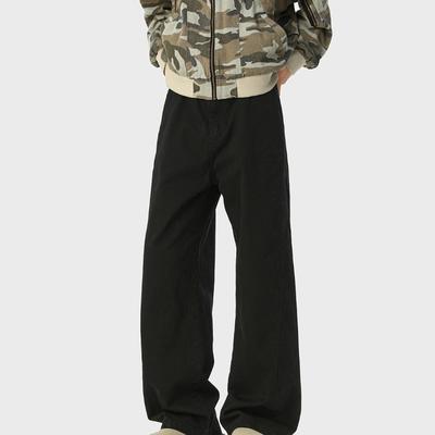 Japanese Casual Scimitar Work Pants Men's Spring and Autumn High Street Loose Straight Wide-leg Trousers