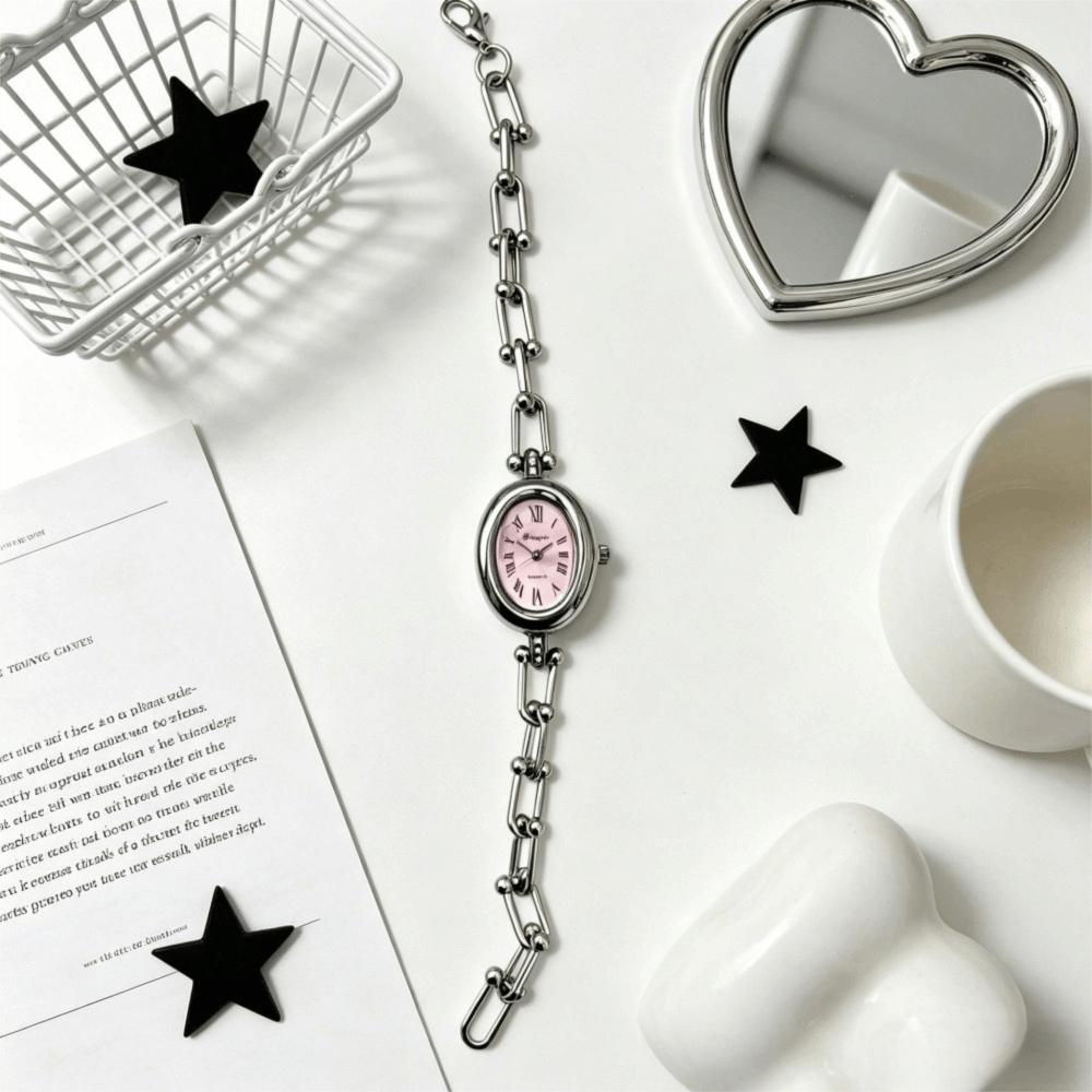 

New Oval Ladies Watch U-Shape Clasp Design Luxury Wristwatch Gift Elegant Quartz Watch