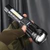 USB Rechargeable Multi-Function Outdoor Flashlight with White Laser, Side Red & Blue Warning Lights