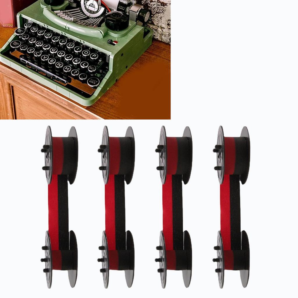 4PCS Calculator Ribbon Long Lasting Universal Twin Spool Calculator Typewriter Ribbon for EL 2196BL Red Black