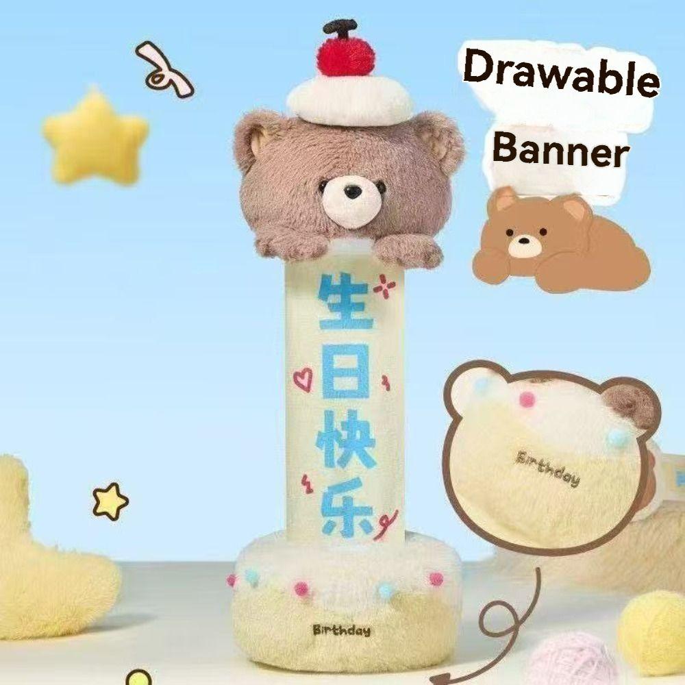 Pull-out Plush Bear Doll Creative Birthday Gifts Interactive Bear Cake Plush Toy  Valentine's Day