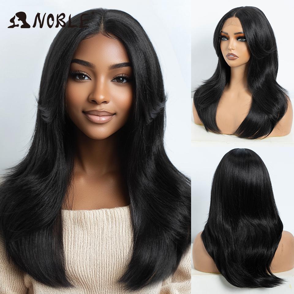 Noble Synthetic Lace Front Wig 14 Inch Straight Bangs Wig Cosplay Wig Ombre Blonde Wigs For Women Lace Wig Synthetic Lace Wig