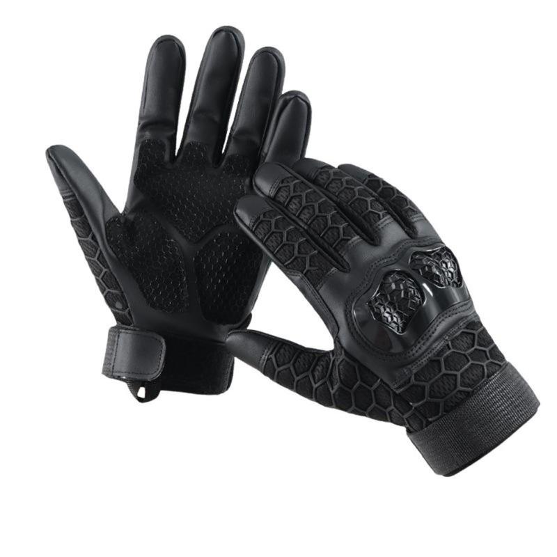 Motorcycle Gloves For Men, Breathable Mesh Cycling Gloves With Hard Shell & Palm Padding,