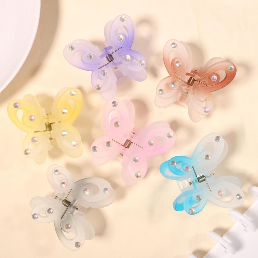 Gradient Jelly Color Double-Layer Butterfly Hair Clip - High-End Updo Shark Clip for Women