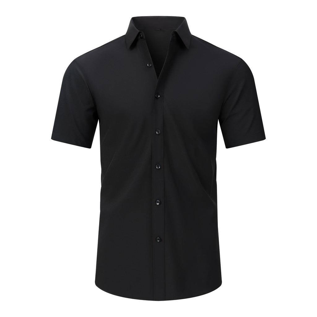Men 4-Way Stretch Long Sleeve Open Front Shirt, Wrinkle Resistant Thin Business Casual Dress Shirt for Amazon Cross-border
