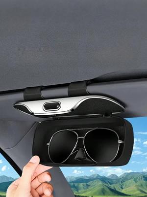 One‑Click Car Sun Visor Storage Bag – Fully Enclosed, Dustproof & Shockproof, with Spring Clip, Fits All Vehicles