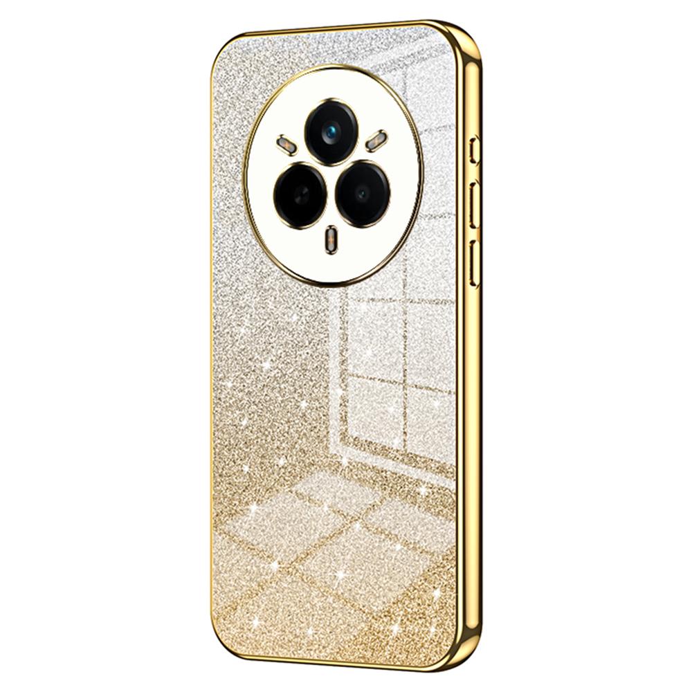 

For Realme 14 Pro 5G Case Electroplating Gradient Glitter TPU Phone Cover Gold