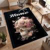 Flowers Skull (1) Personalized Name Office Carpet Stylish Decor for Living Room Bedroom Kitchen