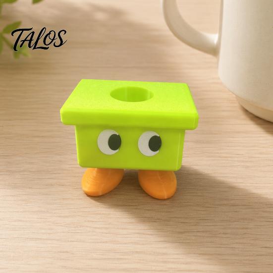 Kids Cartoon Bathroom Ornament 3D Printed Stool Toothbrush Holder, Waterproof Moisture-Proof Cute Small Feet Compact Storage Organizer for Accessories