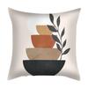 Mid Century Modern Abstract Cushion Cover Peach Skin Soft Decorative Pillowcase Boho Leaf Print Throw Pillow Case for Home Decor