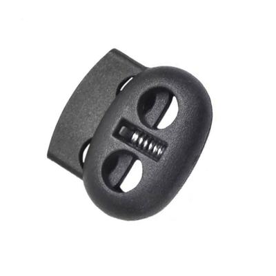 Plastic Dual Hole Rope Stopper Compatible with 5mm Round Drawstrings for Hoodie Cords Backpack Straps Tent Lines and Sportswear