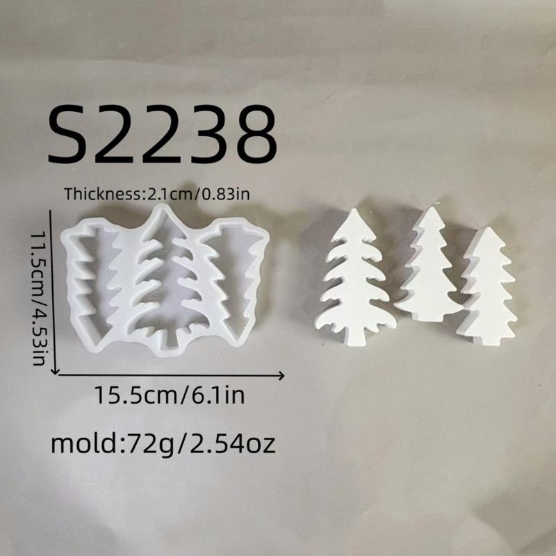 Christmas Silicone Molds,Christmas Ornament Mold Xmases Tree Epoxy Mold for Resin Casting DIY Crafts Soap Home Decorations