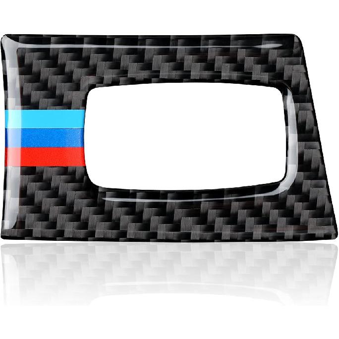 Car Key Engine Start Stop Push Start Button Frame Trim Cover Carbon Fiber Sticker Decal Fits for BMW E90 E92 E93 2006 2007 2008 2009 2010 2011 2012