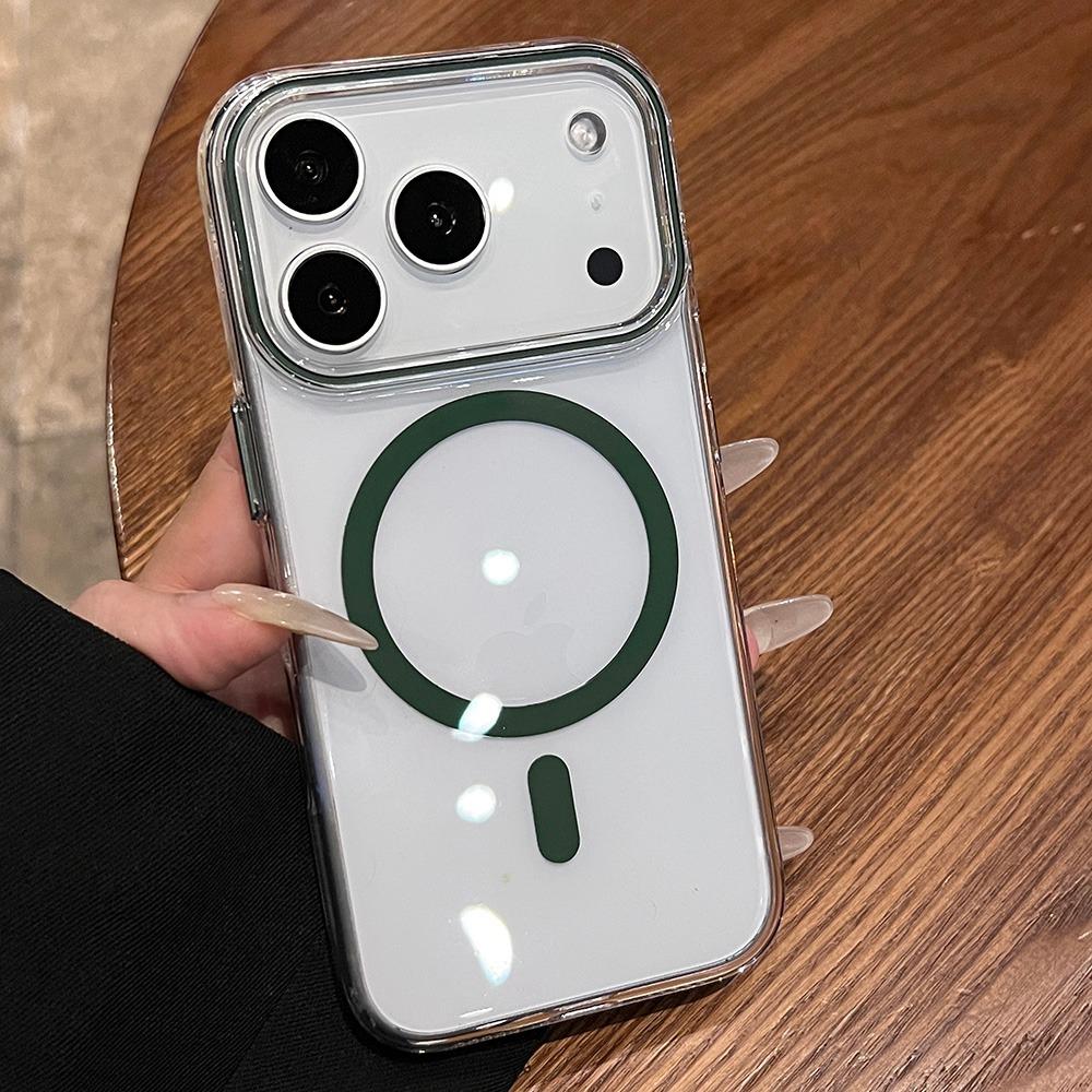

Прозрачный Ультратонкий ПК Чехол Magsafe для iPhone 17 16 15 14 13 12 Pro Max 16 Plus 17 Air Прозрачный Конфетный Цвет Ударопрочная Крышка iPhone 15