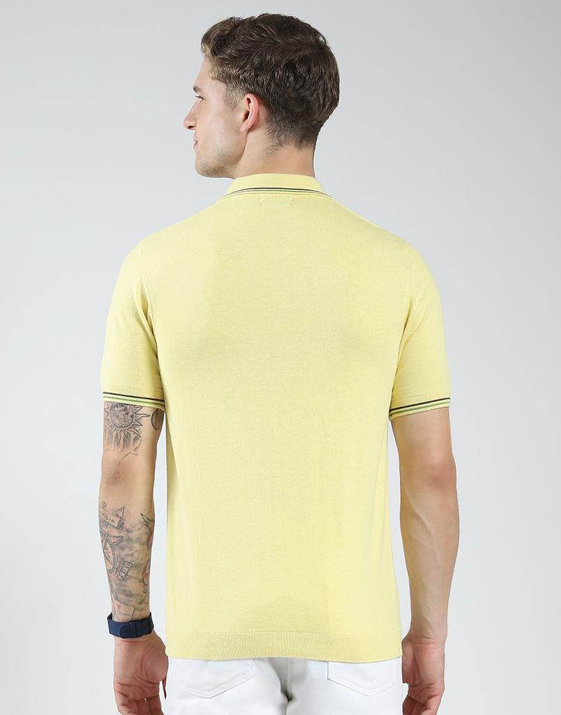Luxuria Mens Solid Collar Neck Tshirt