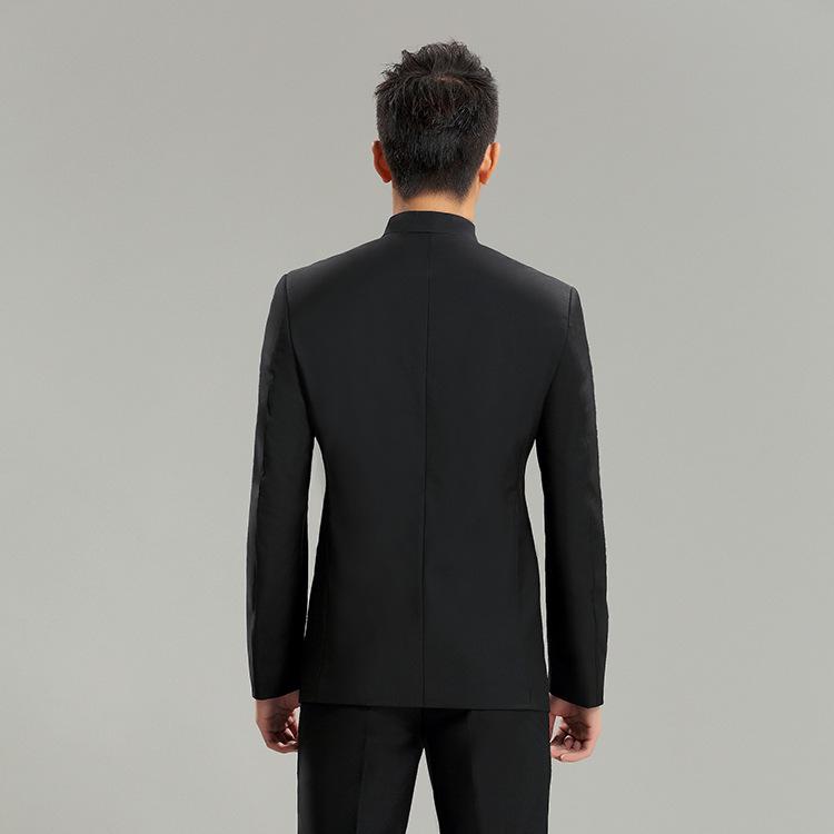 Men's Youth Slim Fit Zhongshan Suit: Stand Collar Casual Chinese Style Wedding Dress 16