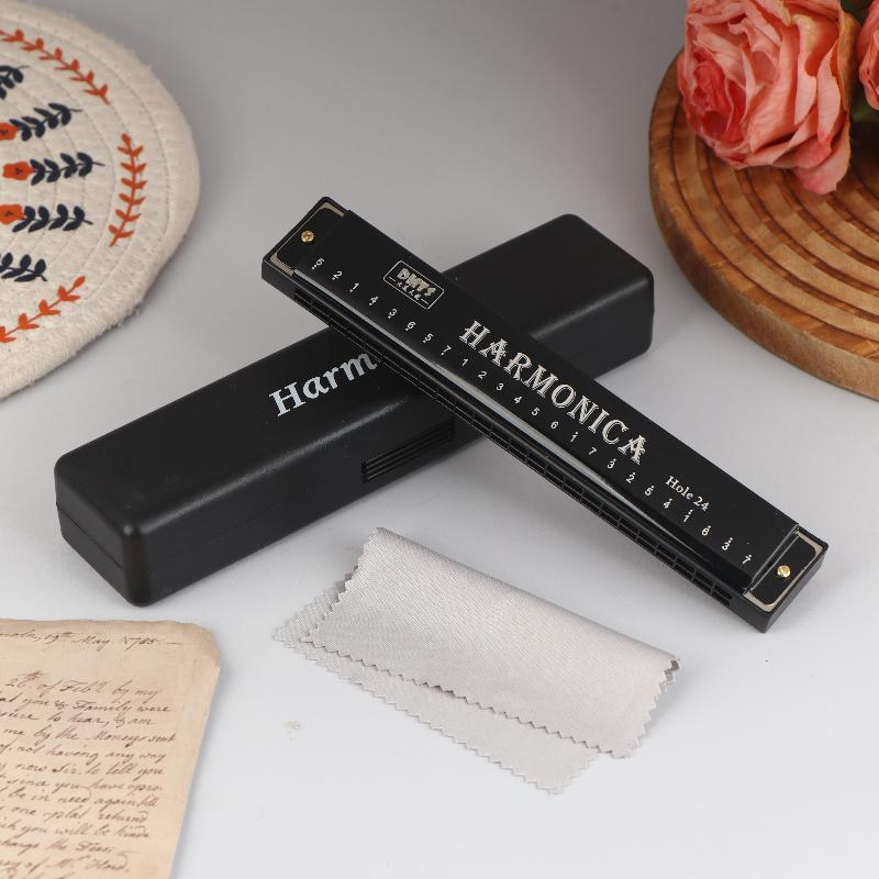 Harmonica Key Of C 24 Hole Diatonic Harmonica C With Case For Beginner Students Kids Gift Blues With Case
