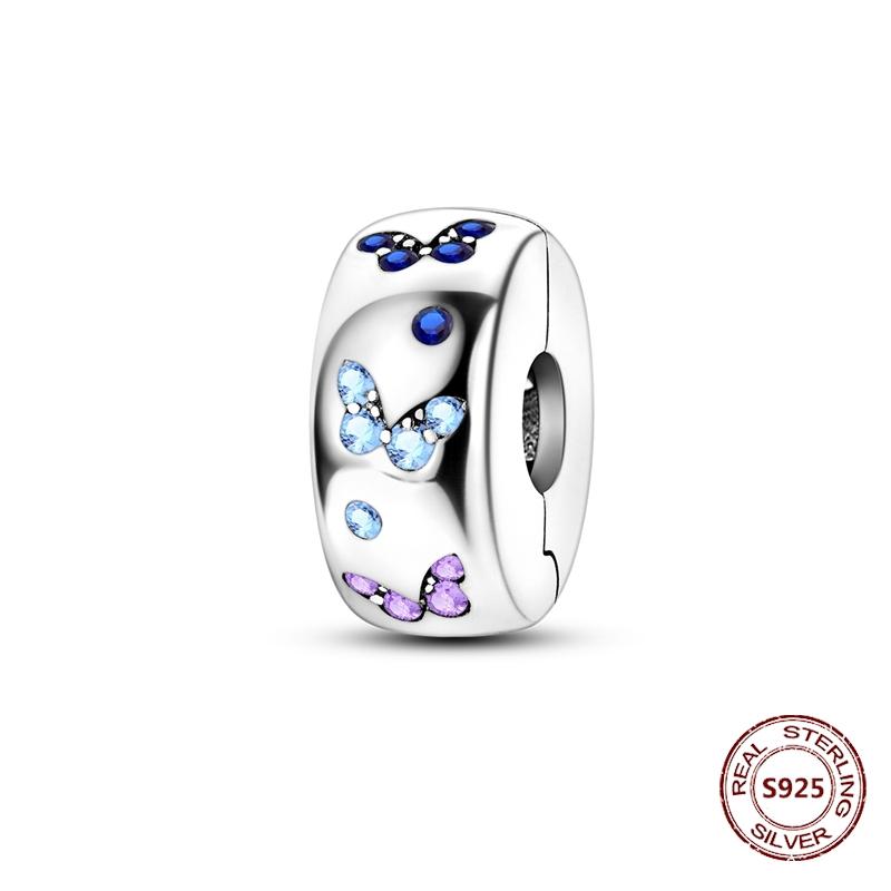 Copper Buckle Copper Charm Blue Star Moon Bead Butterfly Suitable For Original Bracelet Zircon Fine Diy Jewelry