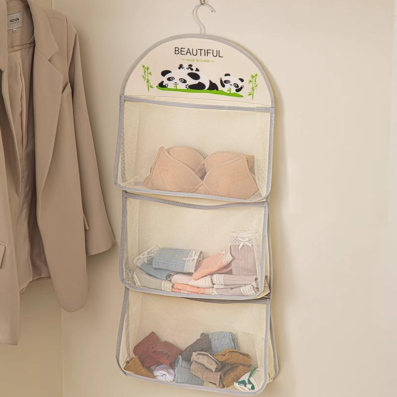 Panda Storage Wardrobe Underwear Socks Hanging Mesh Pocket Organiser Storage Bag