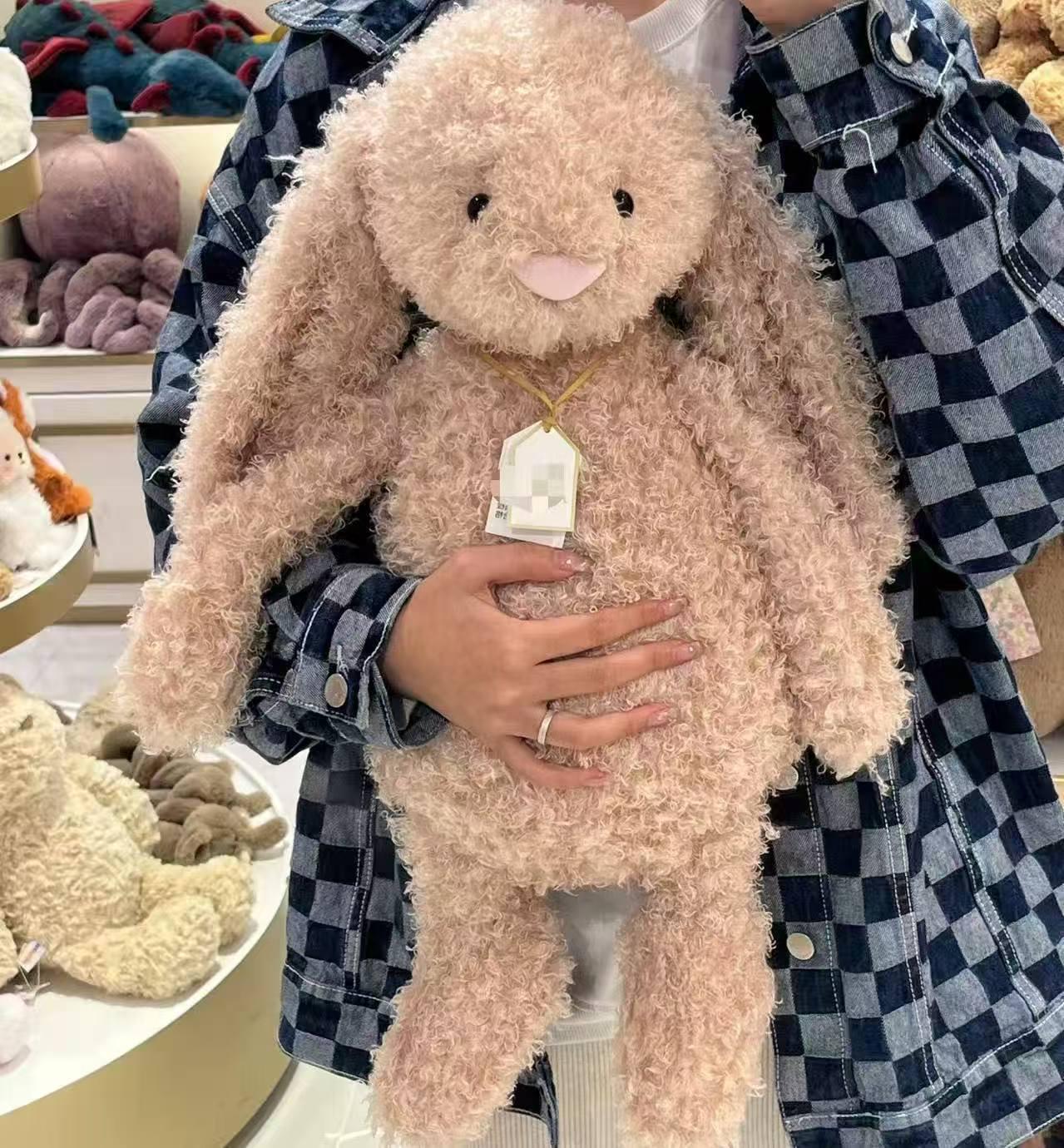 

Изысканная плюшевая игрушка-кролик с кудрявой шерстью, кукла-животное - Золотой ярлык, подарок на весну/лето As shown