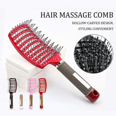 Haar Kopfhaut Massage Kamm Nylon Haarbürste Antistatisch Nass Lockig Entwirren Haarbürste Mädchen Salon Friseurbedarf Stylingbürste Werkzeug