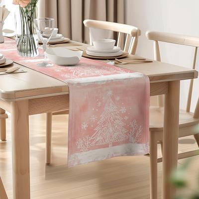 Christmas Tree Table Runner Kitchen Dining Table Decoration For Indoor Outdoor Home Table Runners Washable Dining Long Cloth