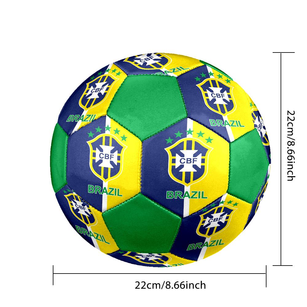 Pallone da Calcio Indoor CBF Brasile Colorato Per Tutte le Età Misura 5 Cucito a Macchina PVC Pronto per la Competizione Resistente Alto Rimbalzo