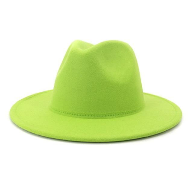 Women'S Black Elegant Wide Brim Fedora Flat Panama Hat Cap Wide Brim Autumn Hat Elegant Imitation Wool Camel Winter Caps