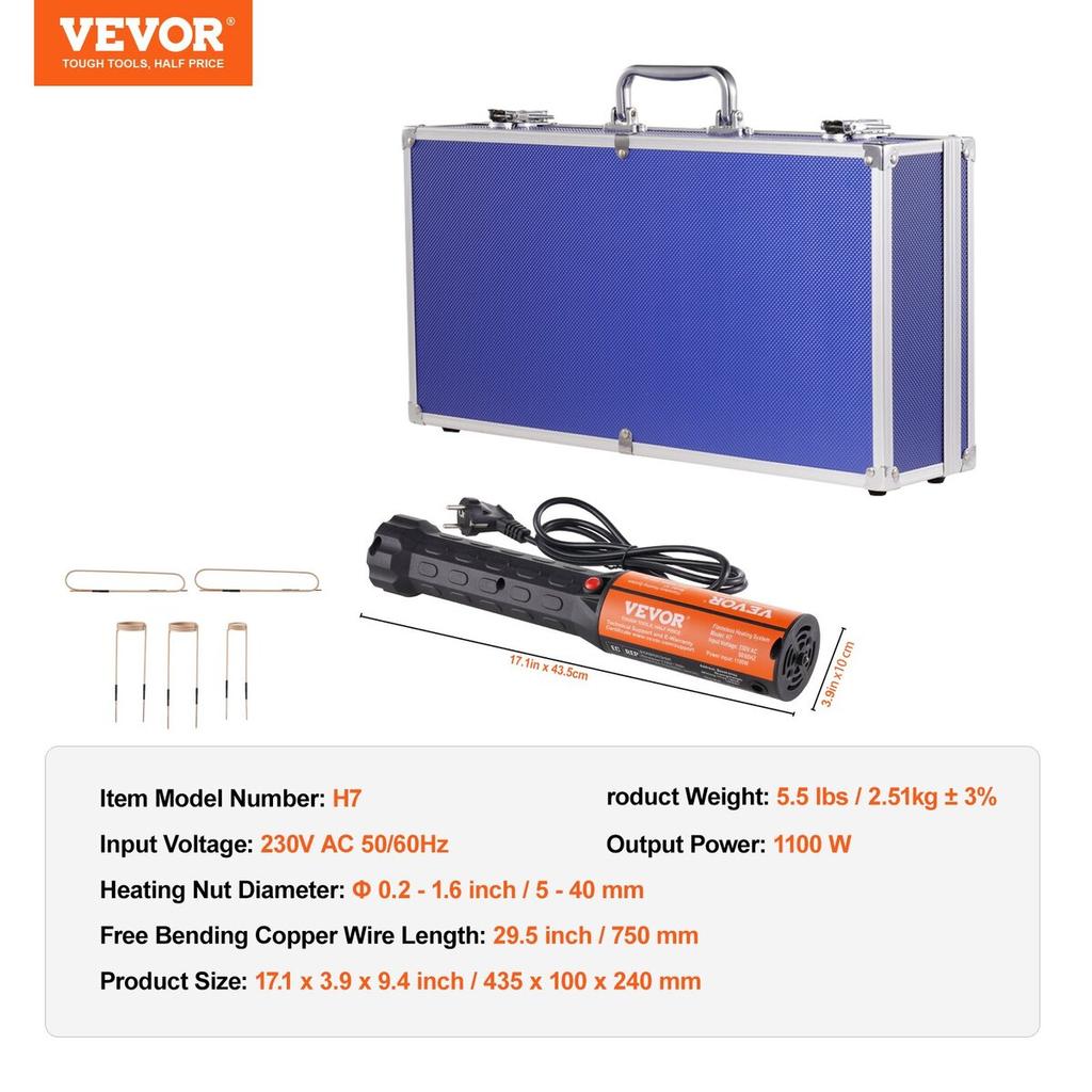 Magnetic Induction Heater Hand-held Induction Heater 1KW for Bolts Removal