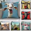 Lustige Ziege Niedliche Kissenhülle Plüschstoff Weich Zweiseitig Bedruckt Sofa Warm Winter Zuhause Kindergeschenk Kissenbezug