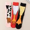 5pairs Cartoon Chicken Paw Socks Print Toe Cow Funny Short Socks Creative Funny Frog Socks  Women
