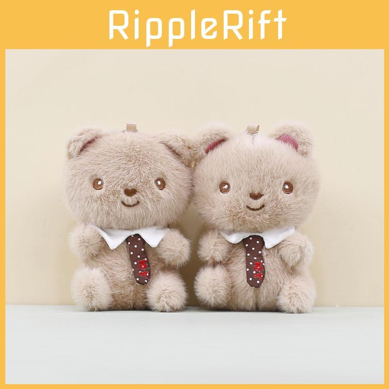 Bear Tie Plush Stuffed Animal With Soft Pp Cotton For Gift For Keychain Teens